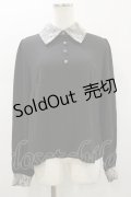 Jamie エーエヌケー / レース衿ブラウス M ブラック H-26-01-12-043-LO-BL-NS-ZH