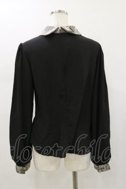 画像2: Jamie エーエヌケー / レース衿ブラウス M ブラック H-26-01-12-043-LO-BL-NS-ZH