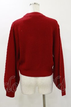 画像2: Fi.n.t / ダブルレースアップケーブルニットプルオーバー Free RED H-26-01-12-044-CA-TO-NS-ZH
