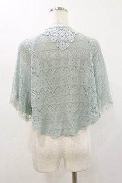 画像2: axes femme / レース重ねケープトッパーカーディガン M グリーン H-26-01-12-050-AX-TO-NS-ZH