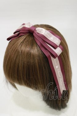 画像1: Amavel / ぱっちんロゴリボンカチューシャ  ピンク H-26-01-12-009-CA-AC-NS-ZH