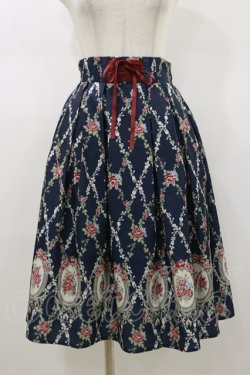 画像1: axes femme / リエールパネル柄スカート Free ネイビー H-26-01-12-068-AX-SK-NS-ZH