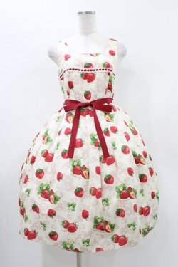 画像1: Emily Temple cute / Dear Strawberryノースリーブワンピース  アイボリー H-26-01-12-1031-ET-OP-KB-ZH