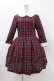 画像1: Jane Marple / ウールタータンのワンピース  レッド H-26-01-12-1035-JM-OP-KB-ZH (1)