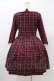 画像2: Jane Marple / ウールタータンのワンピース  レッド H-26-01-12-1035-JM-OP-KB-ZH (2)