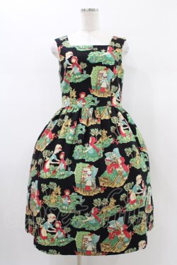 画像1: Jane Marple / 赤ずきんウールジャンパースカート  ブラック H-26-01-12-1037-JM-OP-KB-ZH