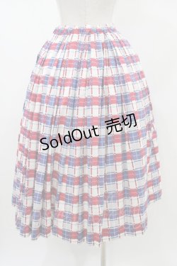 画像2: Jane Marple / Graffiti checkのトリプルタックスカート  オフホワイト×ネイビー×レッド H-26-01-12-1041-JM-SK-KB-ZH