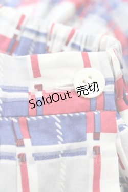 画像3: Jane Marple / Graffiti checkのトリプルタックスカート  オフホワイト×ネイビー×レッド H-26-01-12-1041-JM-SK-KB-ZH