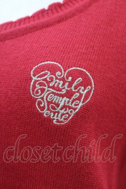 画像3: Emily Temple cute / ロゴ刺繍ニットカーディガン  レッド H-26-01-12-1050-ET-TO-KB-ZH