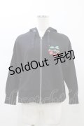 Jane Marple / Cherry embroideryフレアパーカー  ブラック H-26-01-12-1055-JM-TO-KB-ZH
