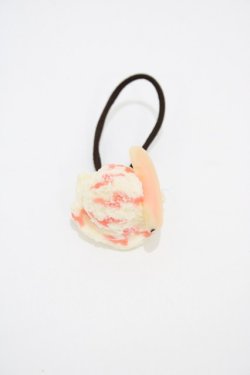 画像1: Q-pot. / ピーチアイスクリームヘアゴム  ピーチ H-26-01-12-1009-QP-AC-KB-ZH