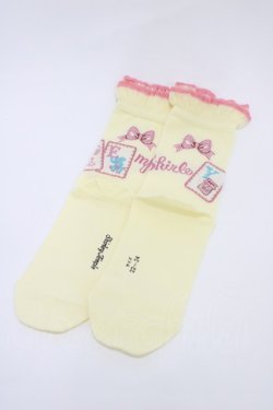 画像2: Shirley Temple / アルファベットカードソックス 22-24cm クリーム H-26-01-12-1014-ET-ZA-KB-ZH