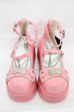 画像1: TRANSFER STUDENT / 厚底ストラップシューズ 40(約25cm) ピンク H-26-01-12-1002-0-SH-KB-ZH