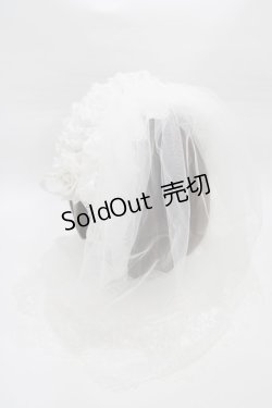 画像2: Triple fortune / ヴェールヘッドドレス  ホワイト H-26-01-12-1015-EL-AC-KB-ZH