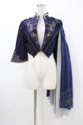 Ozz oneste / 青薔薇マント付ジャケット  ネイビー H-26-01-12-1023-OO-JA-KB-ZH