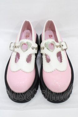 画像1: Demonia / SLACKER-23厚底シューズ US10(約26~26.5cm) ピンク H-26-01-12-1003-PU-SH-KB-ZH