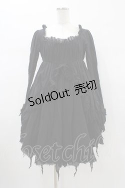 画像1: STIGMATA / ダメージガーゼワンピース  ブラック H-26-01-12-1025-GO-OP-KB-ZH