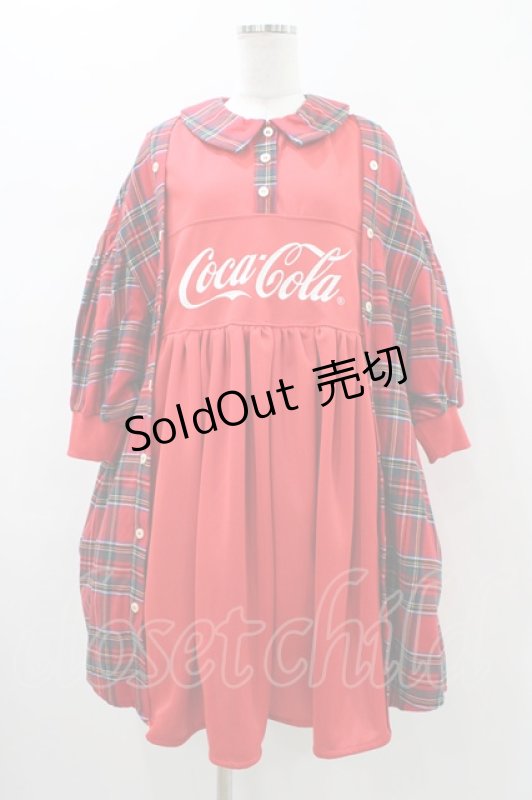 画像1: HEIHEI / Coca-Cola限定ワンピース  レッド H-26-01-12-1026-PU-OP-KB-ZH (1)