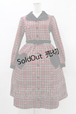 画像1: Melody BasKet / ノーブルタータンワンピース  レッド H-26-01-12-1027-LO-OP-KB-ZH