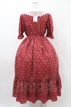 画像2: Melody BasKet / Little dot Ribbonレース襟ワンピース L レッド H-26-01-12-1028-LO-OP-KB-ZH
