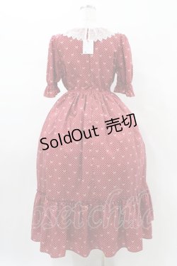 画像2: Melody BasKet / Little dot Ribbonレース襟ワンピース L レッド H-26-01-12-1028-LO-OP-KB-ZH