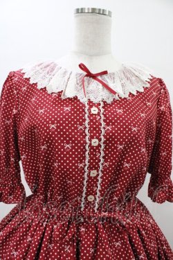 画像4: Melody BasKet / Little dot Ribbonレース襟ワンピース L レッド H-26-01-12-1028-LO-OP-KB-ZH