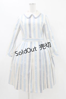 画像1: Jane Marple / Ribbon jacquard stripeのドミトリードレス M アイボリー H-26-01-12-1029-JM-OP-KB-ZH