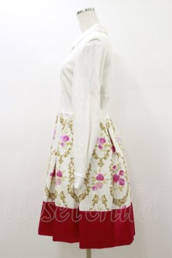 画像3: JESUS DIAMANTE / グレイスドールワンピ 42 オフ白×新オーナメントローズローズ H-26-01-12-078-JE-OP-NS-ZH