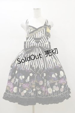 画像1: metamorphose / うたかたの華かぐらフリルジャンパースカート Free ブラック H-26-01-12-088-ME-OP-NS-ZH