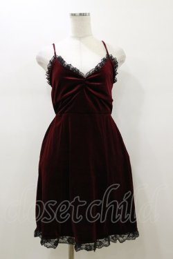 画像1: Jamie エーエヌケー / ハーネス付きベロアキャミワンピース M ワイン H-26-01-12-089-LO-OP-NS-ZH