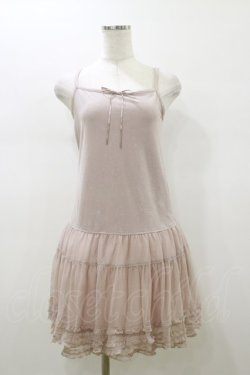 画像1: PINK HOUSE / チュールフリルベロアワンピース M ピンク H-26-01-12-090-LO-OP-NS-ZH