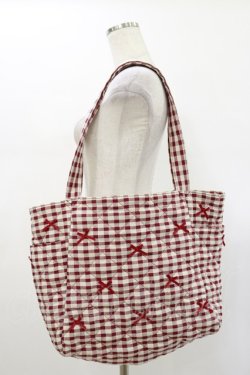 画像1: m petit by misako / ギンガムトートバッグ  レッド H-26-01-12-018-LO-BG-NS-ZH