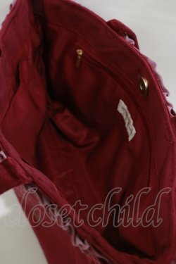 画像2: m petit by misako / ベロアランチトート  ワイン H-26-01-12-024-LO-BG-NS-ZH