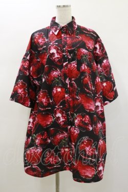 画像1: Jamie エーエヌケー / イチゴ柄BIGシャツ M ブラック H-26-01-12-040-LO-BL-NS-ZH