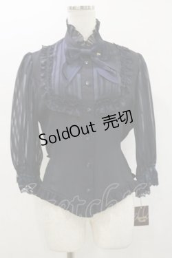 画像1: Innocent World / お袖ストライプブラウス L ネイビー H-26-01-12-041-IW-BL-NS-ZH