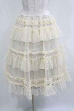 画像1: FLC / 星名桜子 チュールスカート M アイボリー H-26-01-13-034-LO-SK-NS-ZH