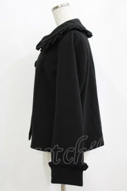 画像2: axes femme Kawaii / フリルカラーショートコート M ブラック H-26-01-13-035-AX-CO-NS-ZH