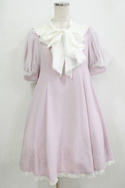 画像1: mille fille closet by LODISPOTTO / MapleリボンAラインワンピース M ピンク H-26-01-13-042-LO-OP-NS-ZH