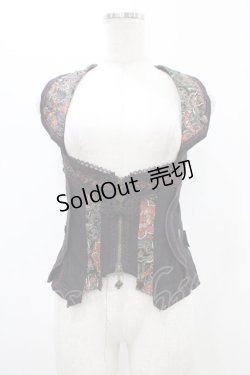 画像1: Ozz oneste / ジャガード切替ZIPベスト  ブラック H-26-01-13-1036-OO-TO-KB-ZH