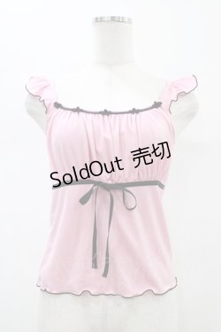 画像1: MILK / ギャザーリボンキャミ  ピンク H-26-01-13-1038-ML-TO-KB-ZH