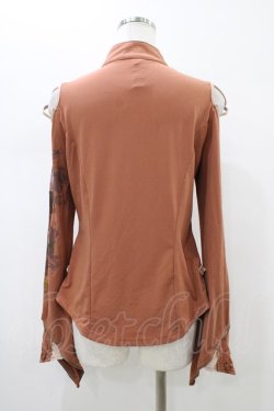 画像2: Ozz oneste / 和チャイナレース切替トップス  茶 H-26-01-13-1040-OO-TO-KB-ZH