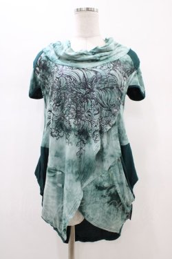 画像1: Ozz Croce / ハイネック変形カットソー  グリーン H-26-01-13-1046-OO-TO-KB-ZH