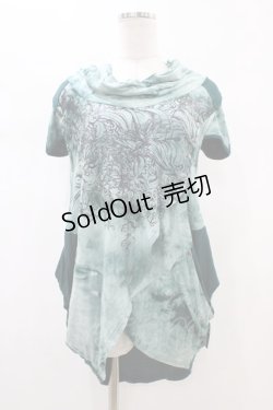 画像1: Ozz Croce / ハイネック変形カットソー  グリーン H-26-01-13-1046-OO-TO-KB-ZH