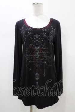 画像1: Ozz Croce / プリント刺繍カットソー  ブラック H-26-01-13-1053-OO-TO-KB-ZH