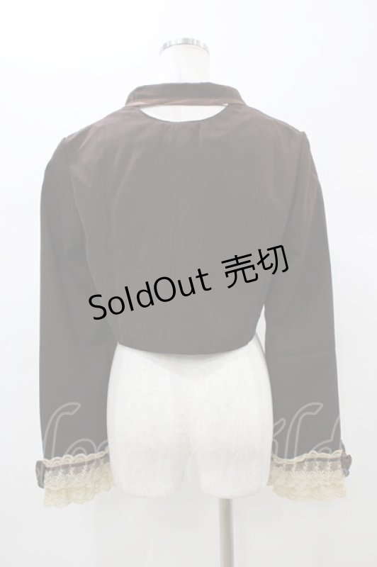 画像2: MARBLE / パイピング飾りエンブレムショートジャケット  ブラウン H-26-01-13-1056-GO-JA-KB-ZH (2)