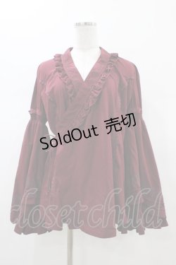 画像1: Ozz oneste / 和襟重ねブラウス  ボルドー H-26-01-13-1057-OO-BL-KB-ZH