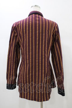 画像2: PUTUMAYO / 切替ロングブラウス  エンジ×紺ストライプ H-26-01-13-1058-PT-BL-KB-ZH