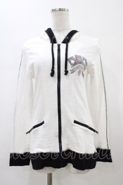 画像1: ALGONQUINS / プリントパーカー  ホワイト H-26-01-13-1061-AL-TO-KB-ZH