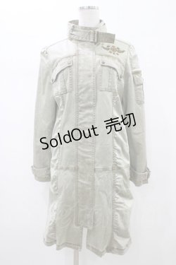 画像1: ALGONQUINS / ミリタリー風ロングジャケット  カーキ H-26-01-13-1062-AL-JA-KB-ZH