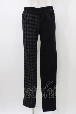 画像1: ALGONQUINS / プリント切替パンツ  ブラック×グレー H-26-01-13-1009-AL-PA-KB-ZH